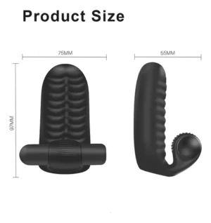 Vibrador con funda para el dedo.